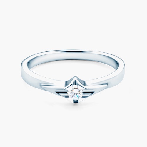 Pierścionek zaręczynowy SAVICKI: białe złoto, diament